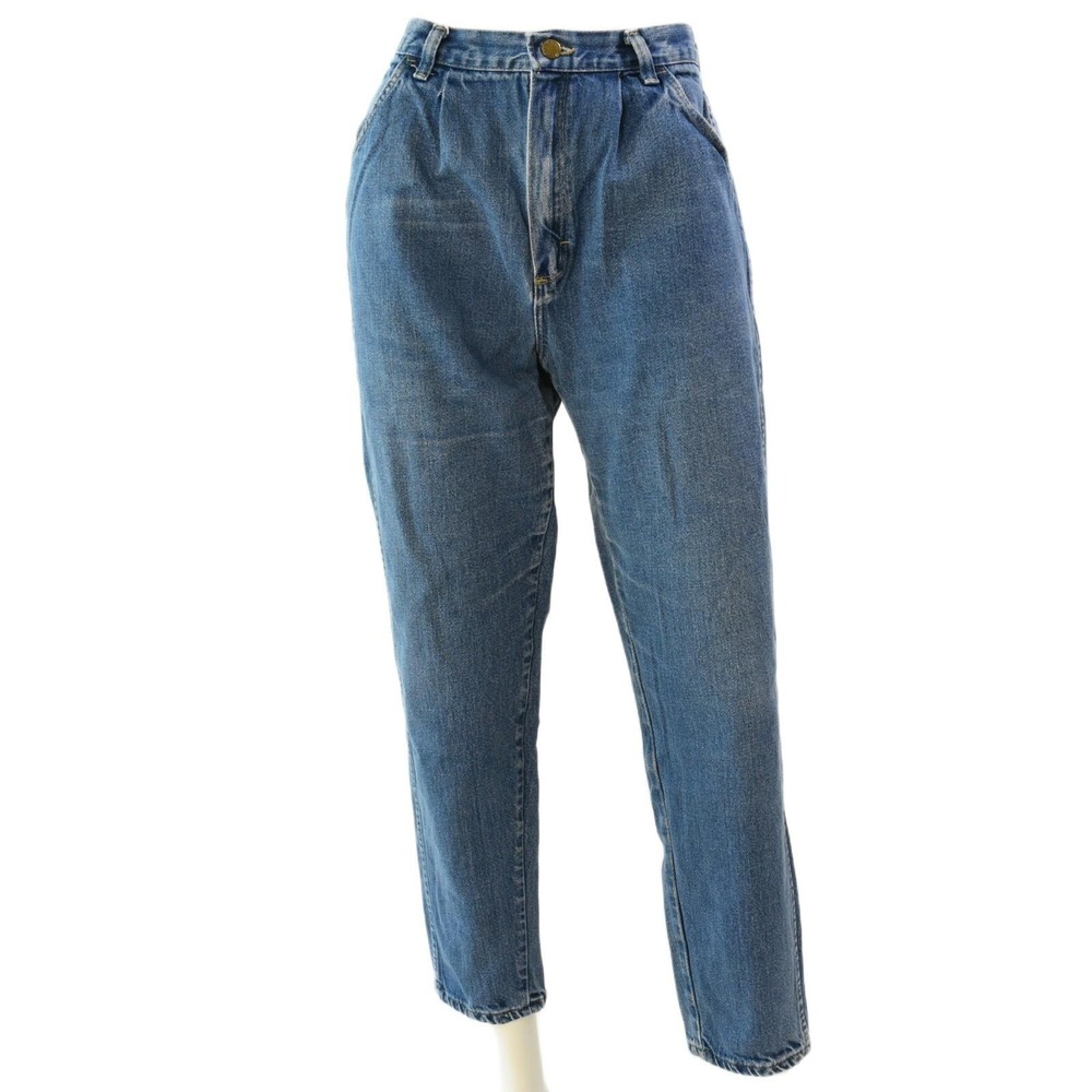 80s Vintage Rustler High Waist Pleated  Tapered Leg Jeans Womens Size 8 Cotton